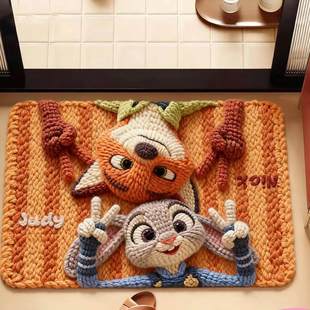 3D彩绘 硅藻泥地垫可爱卡通卫生间浴室门口吸水防滑脚垫家用垫子
