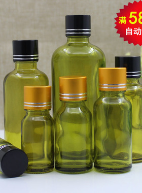 橄榄绿精油瓶玻璃空瓶化妆品瓶