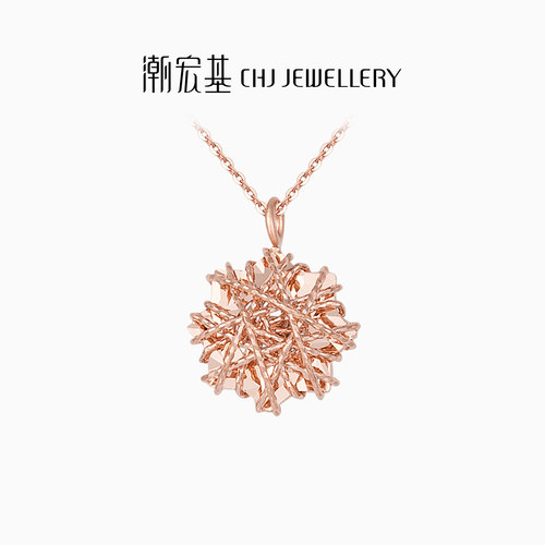 潮宏基雪花18K金项链颈饰