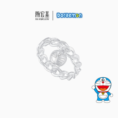 潮宏基哆啦A梦s925银戒指