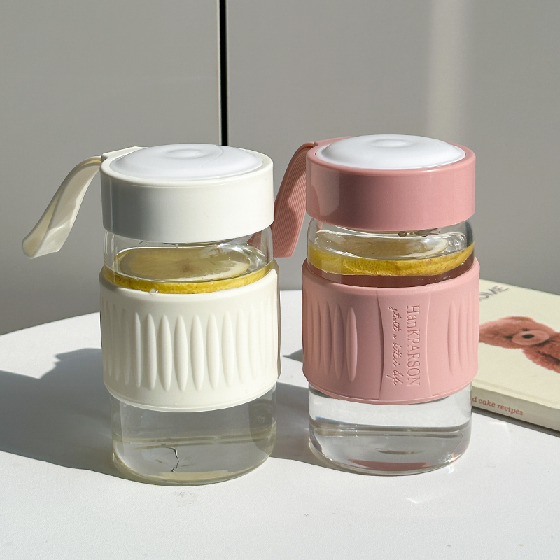 玻璃杯女生2023高颜值新款水杯便携豆浆果汁牛奶咖啡杯耐高温杯子