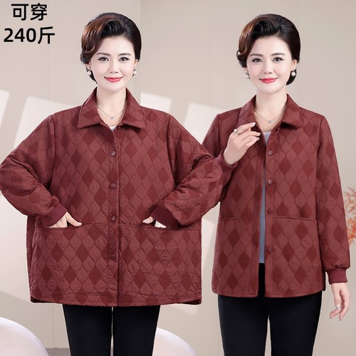 妈妈春装2025新款外套时尚加肥大码开衫中老年人休闲洋气夹克上衣