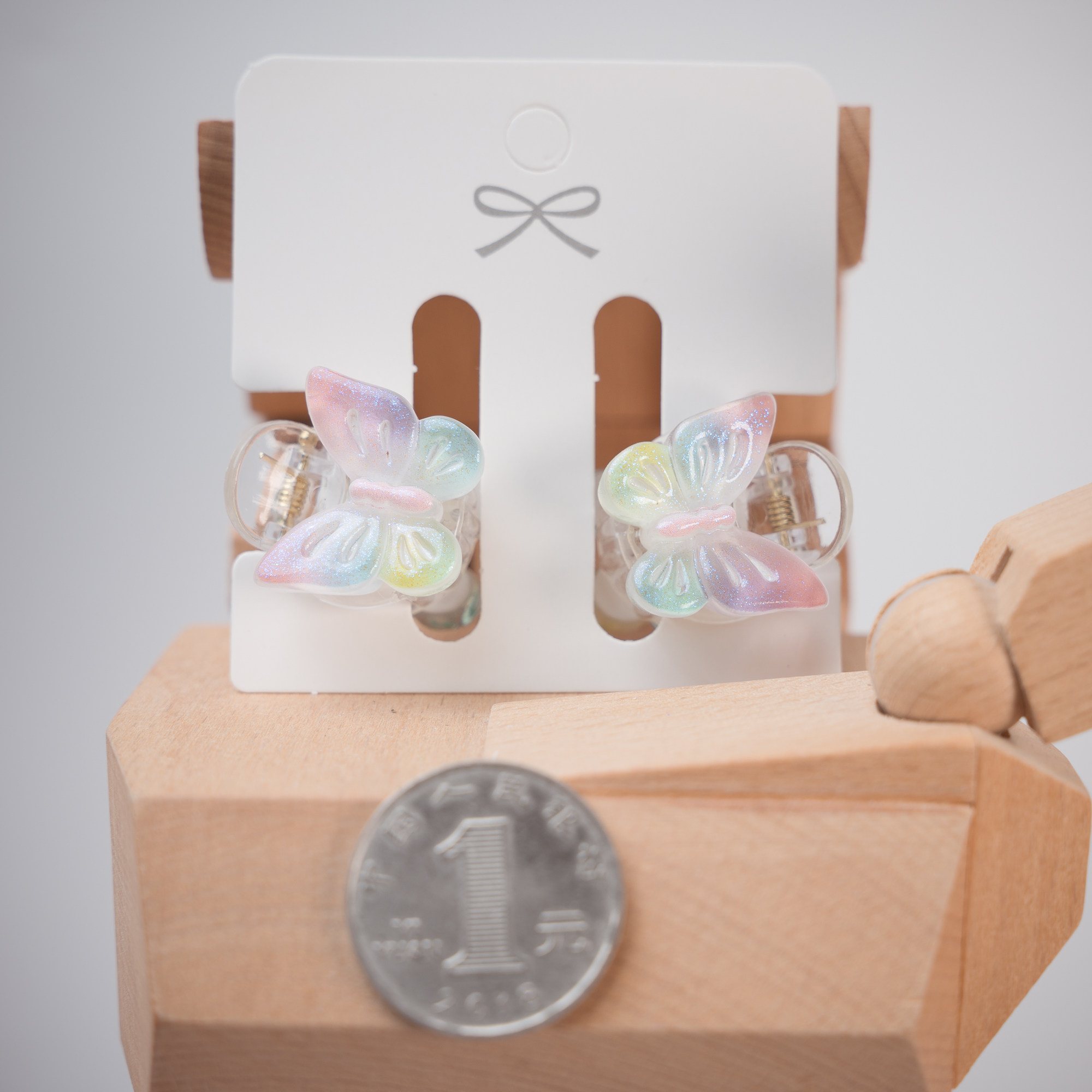 五对包邮儿童果冻蝴蝶抓夹小女生刘海发抓精致捏夹韩版头饰发饰品