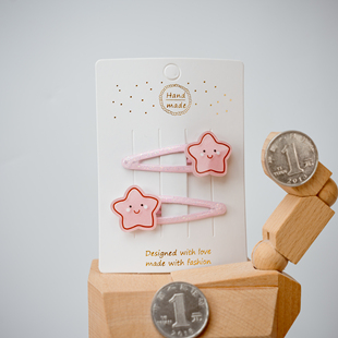 五对 亮面星星儿童后脑勺碎发夹小女生刘海夹发卡子侧边夹BB夹 包邮