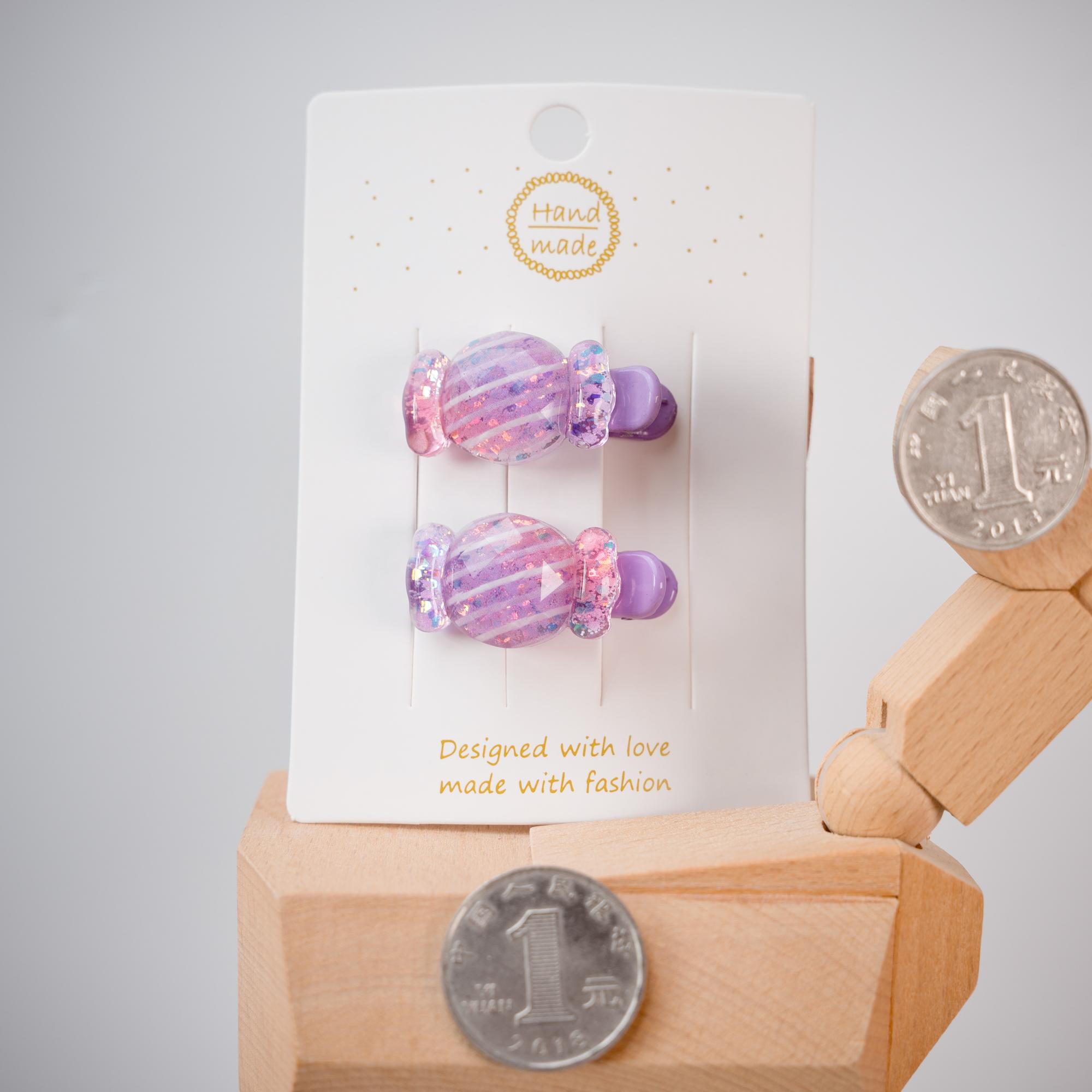 五对包邮透彩糖果儿童小号碎发夹婴幼儿圆头刘海夹侧边夹发卡子