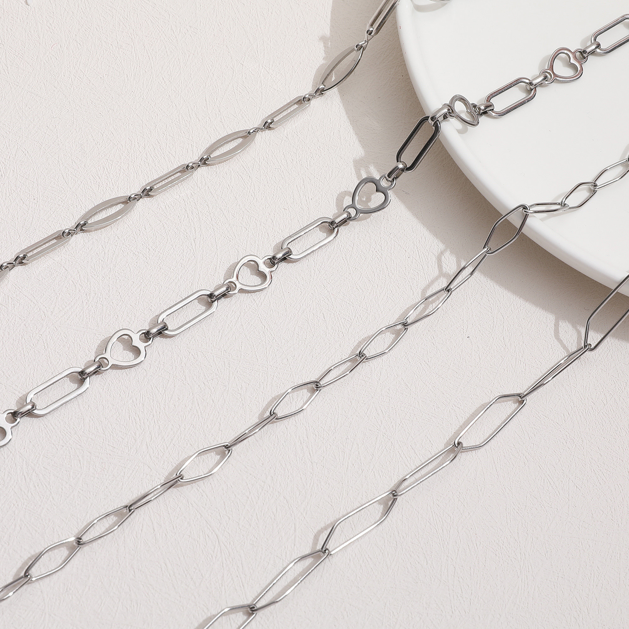 NON-FADING TITANIUM STEEL LOVE CROSS STAR RECTANGULAR STAINLESS STEEL CHAIN DIY HANDMADE HAND NECKLACE ACCESSORIES MATERIALS