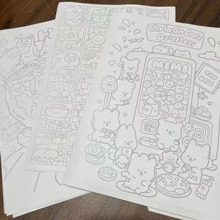 小红书同款控笔画图稿上班上学无聊偷懒解压描画练习临摹图纸稿