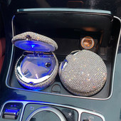 车载烟灰缸男多功能汽车用品大全创意led灯车内带盖防飞垃圾桶