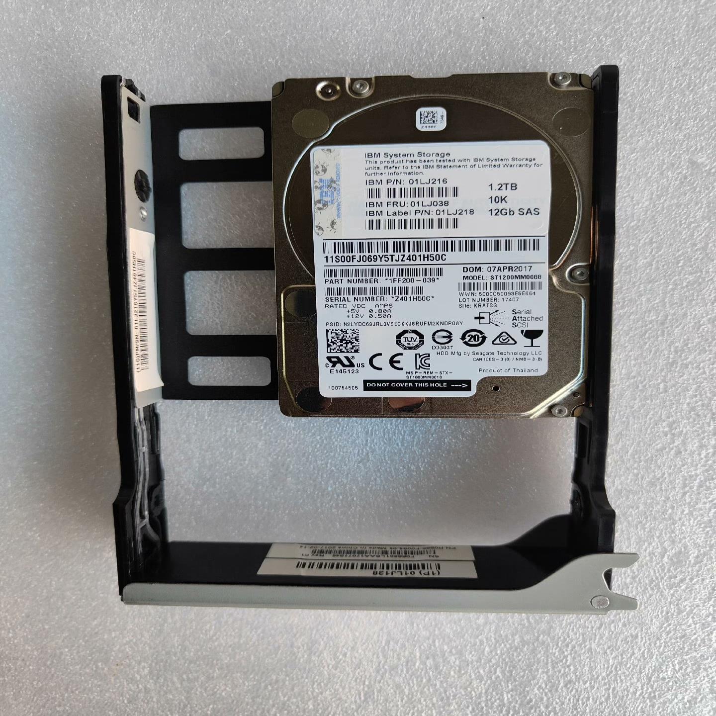 【议价】IBM V5000G2 12T 10K 12G 01LJ0