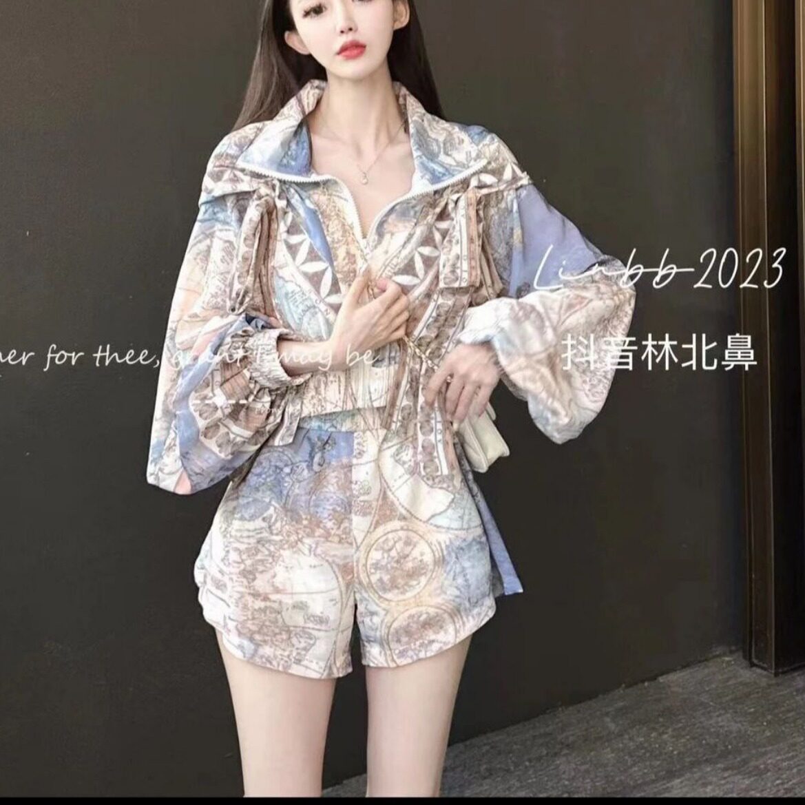 高级感印花灯笼裤女夏季新款高腰显瘦气质时尚宽松垂感休闲束脚裤
