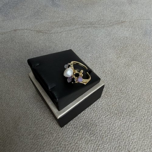 【处理】淡水珍珠/紫水晶天然巴洛克异形珍珠欧式古典奢华戒指