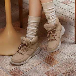 Skechers斯凯奇26春季款加绒保暖冬靴女鞋厚底休闲时尚舒适短筒靴