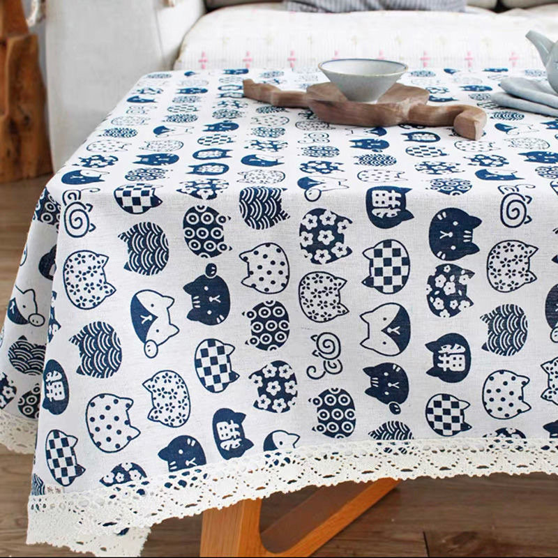 棉麻材质ins风日系小清新长方形书桌垫家用防尘茶几餐桌台布,居家布艺,桌布,淘宝优惠券,粉丝福利购,淘宝优惠卷