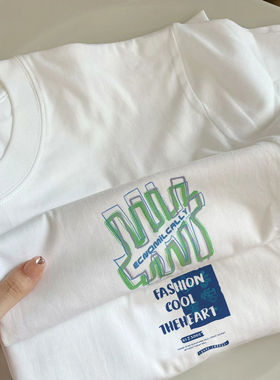 100纯棉白色简约短袖t恤女夏季学生韩版宽松百搭复古上衣潮大码