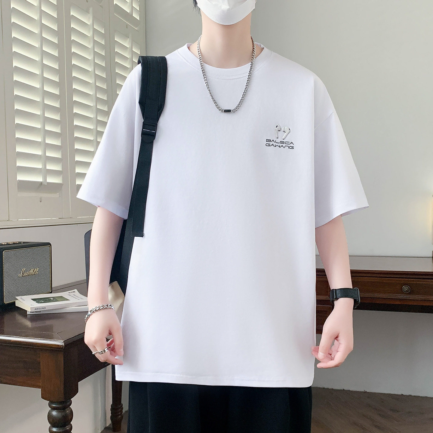 青少年短袖t恤男夏季凉感薄款棉衣服初高中学生半袖体恤T男装夏天
