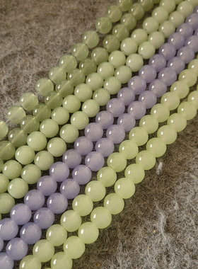 8mm仿玉石琉璃烤漆珠散珠串珠diy手工编织手链项链发饰吊坠玻璃珠