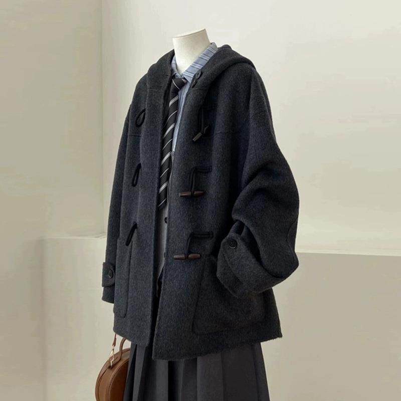 双面羊绒毛呢子大衣外套女秋冬季新款牛角扣赫本风短款小个子,女装/女士精品,大码呢大衣,淘宝优惠券,粉丝福利购,淘宝优惠卷