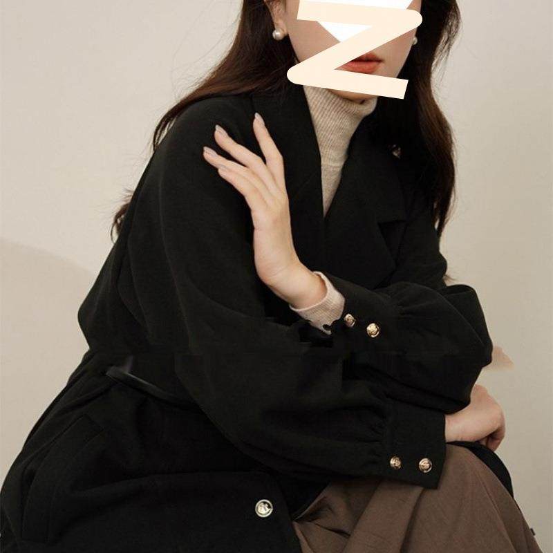 感黑色毛呢大衣女冬季气质复古显瘦长外套2025新,女装/女士精品,大码呢大衣,淘宝优惠券,粉丝福利购,淘宝优惠卷