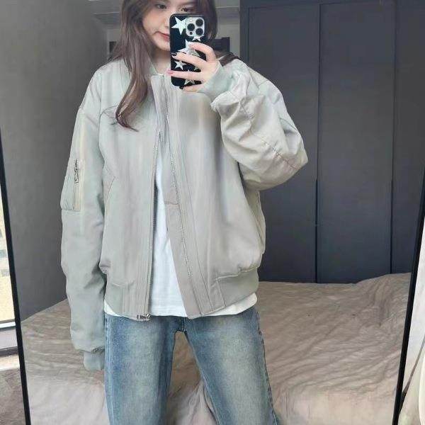 美式复古飞行员棒球服外套女春秋2025新款oversize感夹克上衣,女装/女士精品,短外套,淘宝优惠券,粉丝福利购,淘宝优惠卷