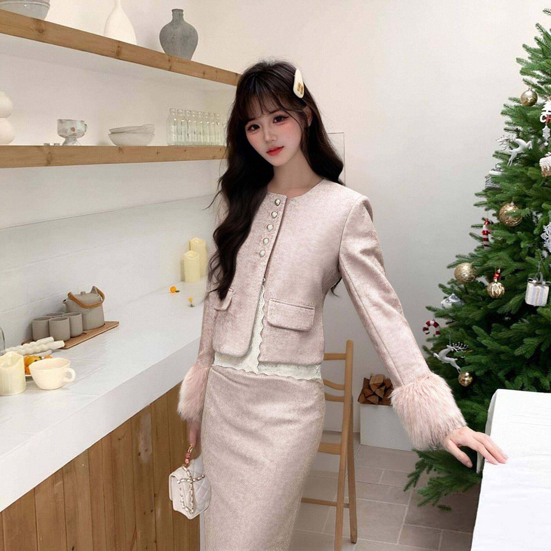 【两件套】【有里布】小香风套装女2025秋冬新款外套+半身裙套装,女装/女士精品,时尚套装,淘宝优惠券,粉丝福利购,淘宝优惠卷