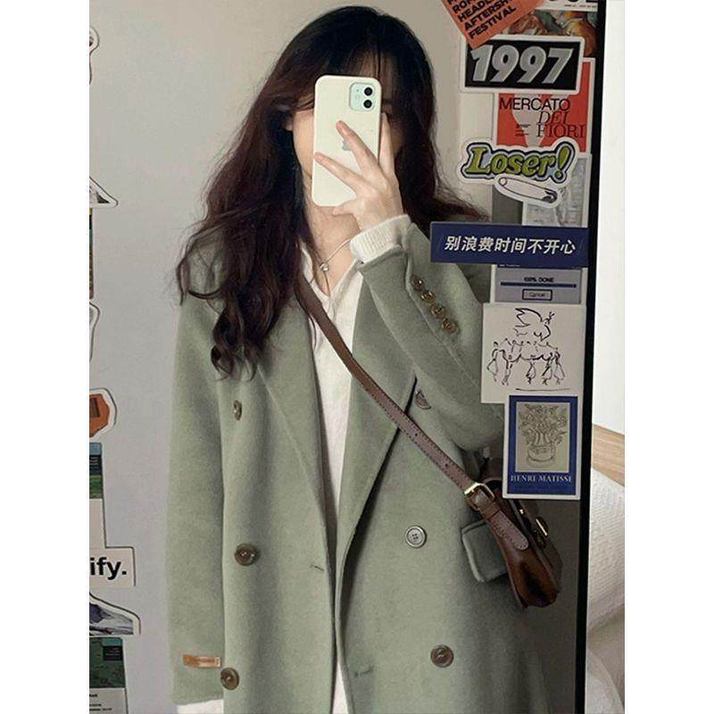 双面呢子大衣女2025冬季新款加厚小个子中长款过膝毛呢外套感,女装/女士精品,大码呢大衣,淘宝优惠券,粉丝福利购,淘宝优惠卷