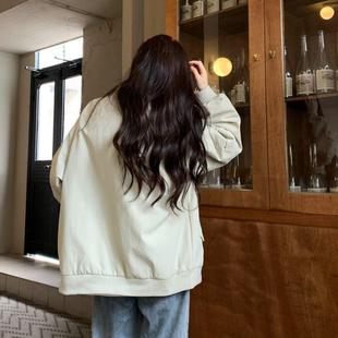 加棉飞行服夹克外套女2025春秋新款学生宽松复古美式情侣棒球服潮