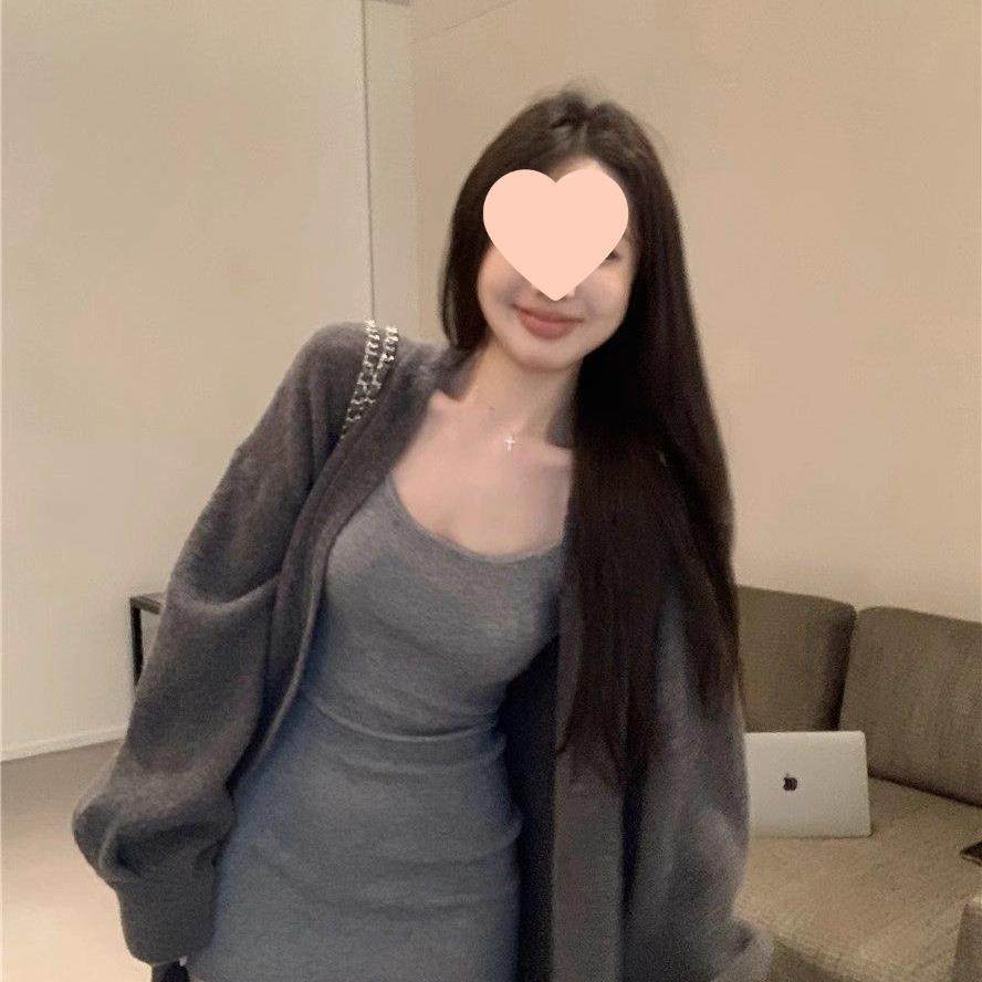 秋冬纯欲风甜辣灰色慵懒针织毛衣开衫女中长款外套连衣裙两件套装,女装/女士精品,职业女裙套装,淘宝优惠券,粉丝福利购,淘宝优惠卷
