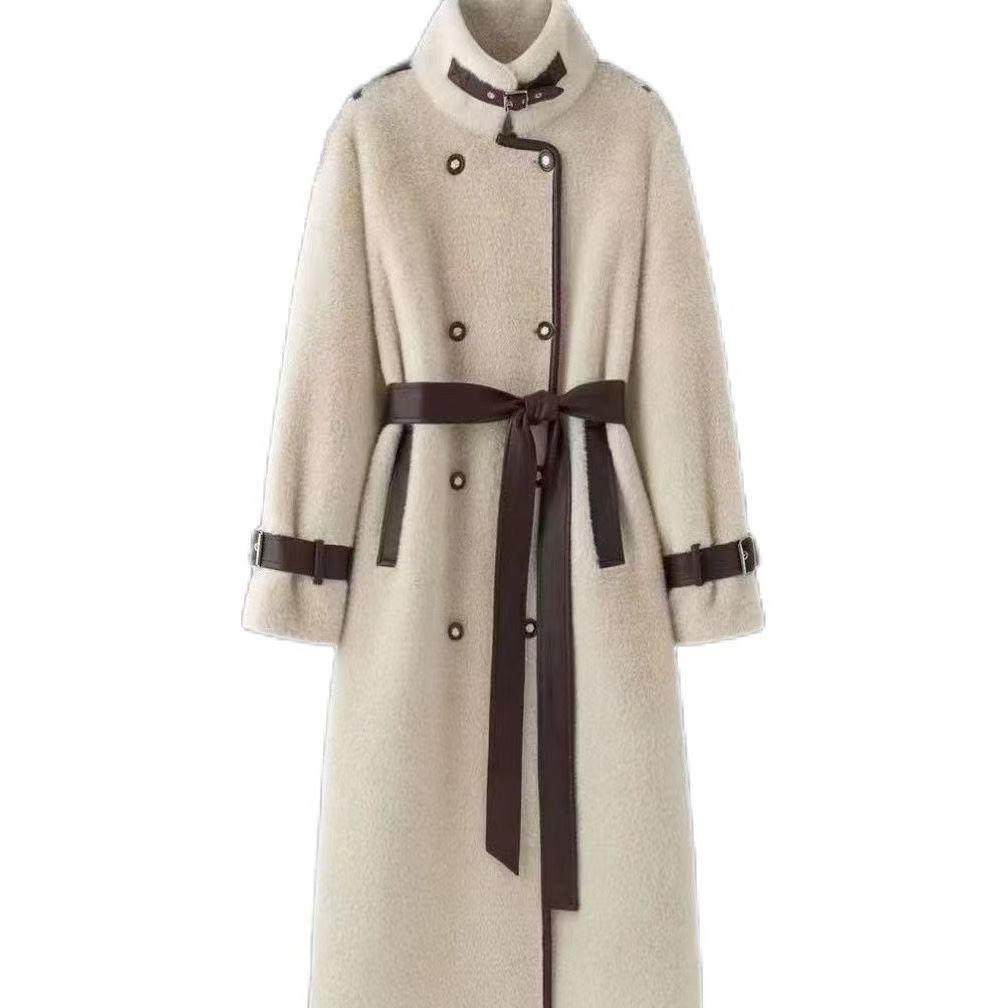 2025冬季新款韩版宽松百搭仿貂毛气质大衣双排扣饰休闲机车外套女,女装/女士精品,皮草,淘宝优惠券,粉丝福利购,淘宝优惠卷