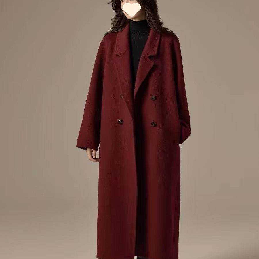 秋季新款感西装领呢子大衣女秋冬新款双排扣气质长款过膝,女装/女士精品,大码呢大衣,淘宝优惠券,粉丝福利购,淘宝优惠卷