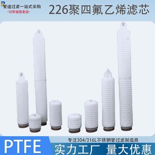 聚四氟乙烯折叠滤芯5寸10寸226接口PTFE材质0.01um耐温除菌过滤芯
