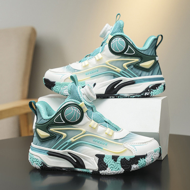 男童篮球鞋2026秋冬新款摩擦有声音儿童运动鞋男孩防滑耐磨旋转扣