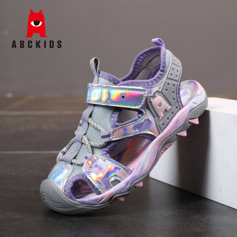 女童凉鞋夏季新款防踢包头护趾休闲运动沙滩鞋儿童软底防滑女孩子