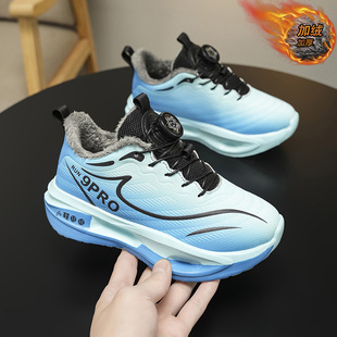 2025新款 男童运动鞋 冬季 冬鞋 保暖 皮面加绒二棉鞋 赤兔9pro儿童跑鞋