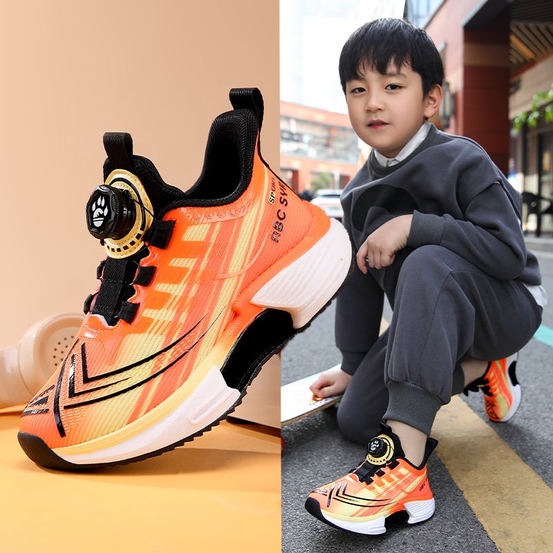 男童鞋子春夏款新款网面透气专业碳板跑步鞋中大童男孩儿童运动鞋