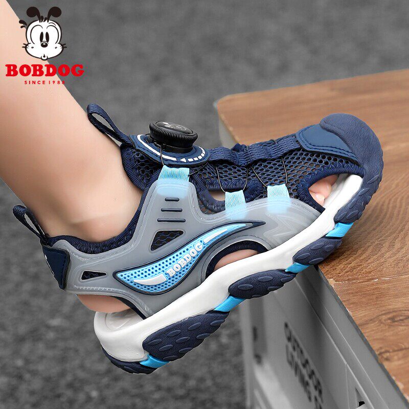 巴布豆男童包头凉鞋护趾耐磨儿童沙滩鞋防滑防踢户外夏季男孩镂空