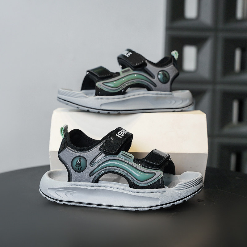 男童凉鞋2026夏季新款儿童运动沙滩凉拖鞋露趾魔术贴儿童鞋子男孩