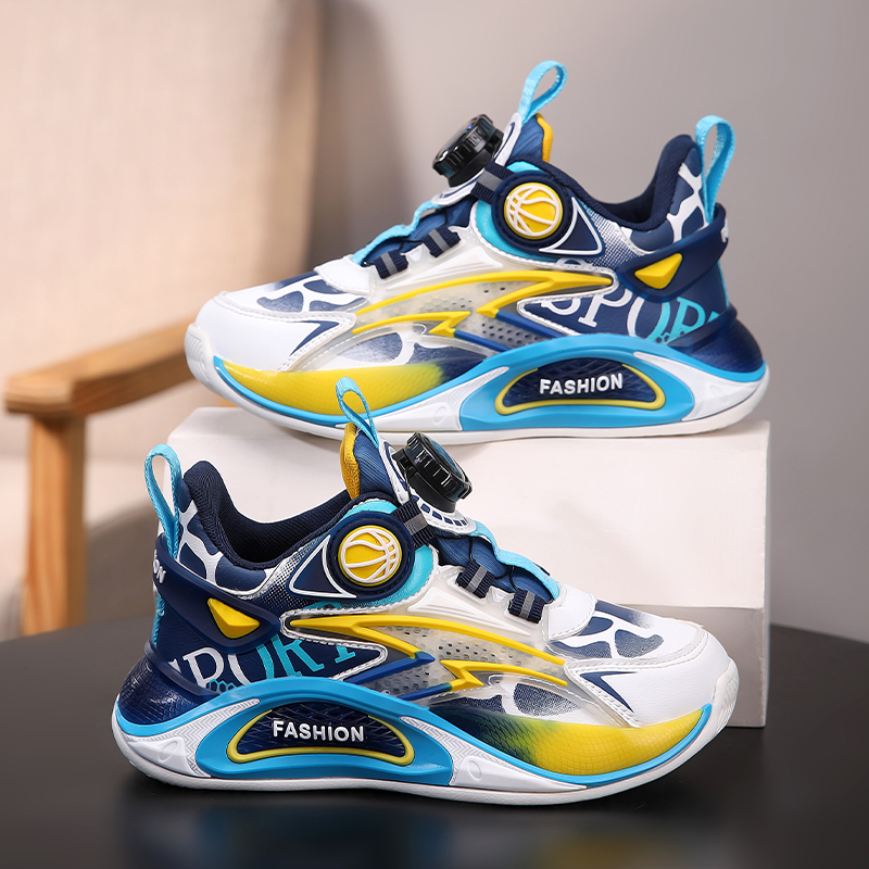 童鞋男童运动鞋2025春秋新款皮面防水中大童儿童篮球鞋小学生软底
