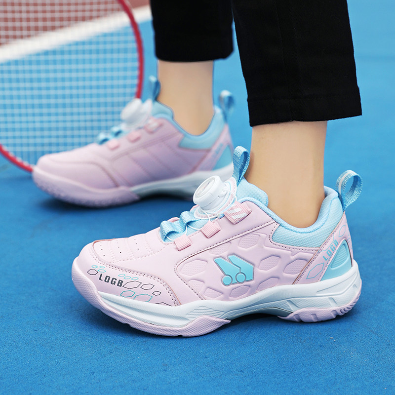 儿童羽毛球鞋女童防滑训练鞋乒乓球运动鞋中大童女孩耐磨专业皮面