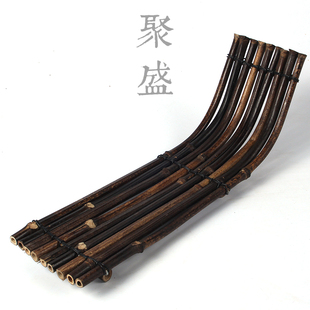 茶道小竹筏竹排垫茶席杯托垫隔热垫茶具拍照道具配件紫竹风格摆件