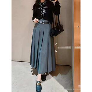 BY1955 羊毛高腰百褶半身裙 明星同款