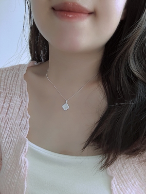 【四叶草项链】s925纯银天然贝母四叶草项链女气质温柔锁骨链