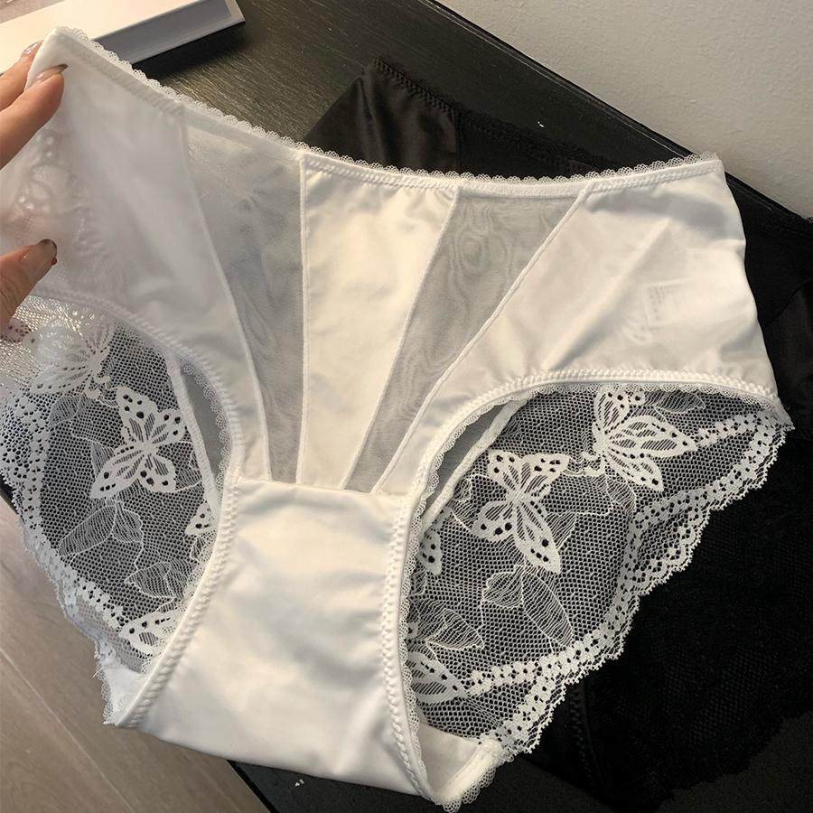 大版型中高腰适合梨形~性感缎面蕾丝内裤女网纱微透舒适包臀,女士内衣/男士内衣/家居服,女三角裤,淘宝优惠券,粉丝福利购,淘宝优惠卷
