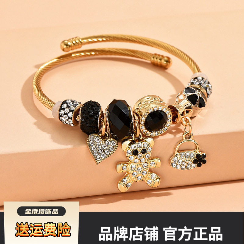 欧美跨境电商潘家风格锆石爱心小