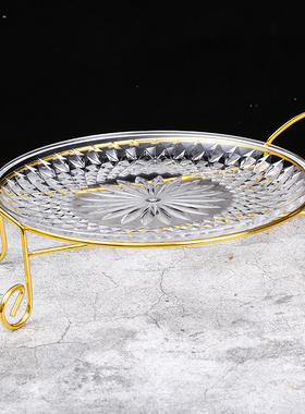 亚克力水果盘架子水晶透明KTV酒吧支架干果小吃碟子盘子塑料拼盘