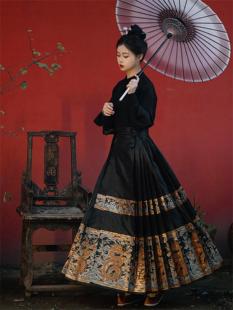 云想原创 明制仿妆花重工马面裙通勤秋冬长裙 苍龙逐日