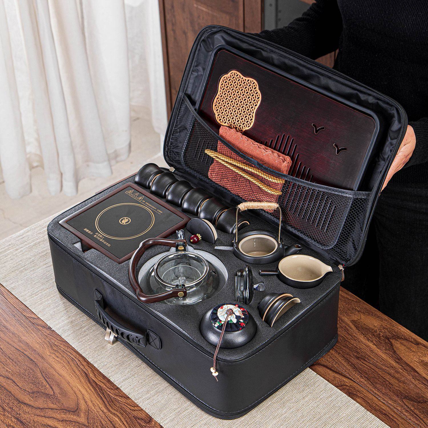 车载出行户外玻璃茶具露营围炉煮茶便携旅行旅游套装烧水壶一整套,餐饮具,旅行茶具,淘宝优惠券,粉丝福利购,淘宝优惠卷