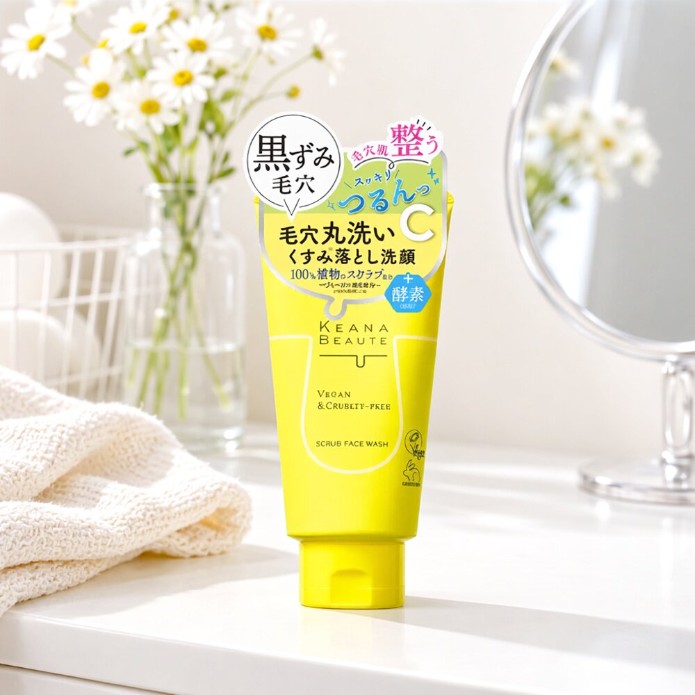 日本本土明色维C酵素去角质黑头深层清洁毛孔磨砂洁面洗面奶120g