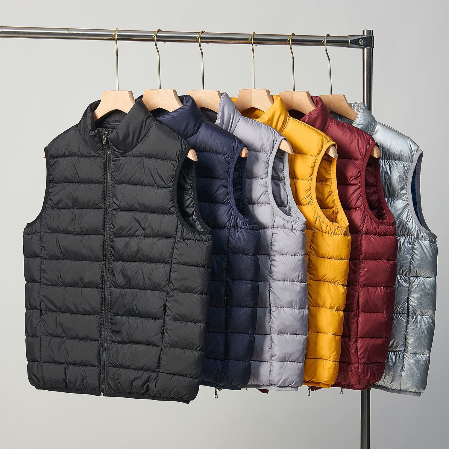 男女同款轻薄羽绒棉背心立领无缝一体轻便棉外套中性马甲保暖外套