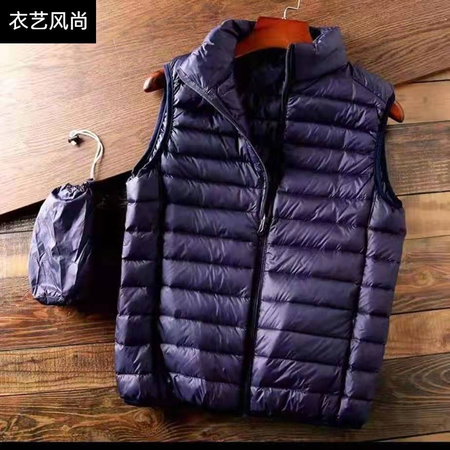 新款轻薄羽绒棉服春秋冬新款时尚休闲男士短款宽松内外穿背心