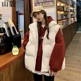 日式 2026加厚外穿小众御寒坎肩背心外套马夹学院风 棉马甲女秋冬款